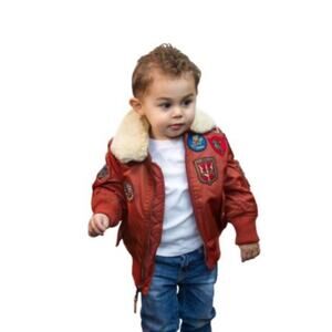Tommy Top Gun for Kids B-15 Bomber Jacket-Rust Color-4T